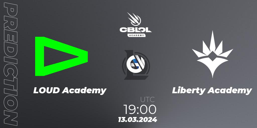 LOUD Academy - Liberty Academy: прогноз. 13.03.24, LoL, CBLOL Academy Split 1 2024