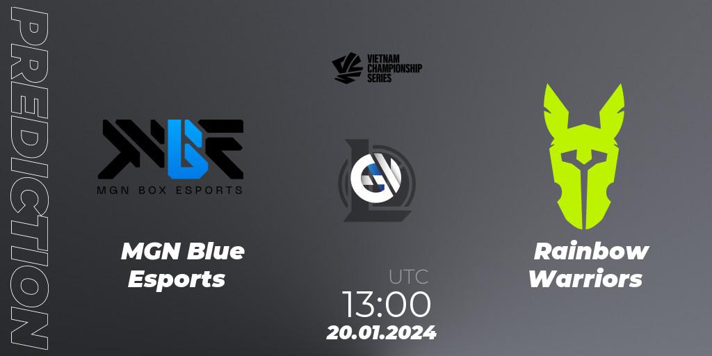 MGN Blue Esports - Rainbow Warriors: прогноз. 20.01.2024 at 13:00, LoL, VCS Dawn 2024 - Group Stage