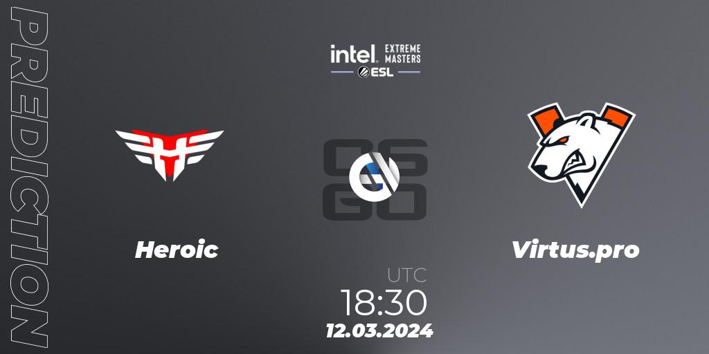 Heroic - Virtus.pro: прогноз. 12.03.2024 at 18:30, Counter-Strike (CS2), Intel Extreme Masters Dallas 2024: European Closed Qualifier