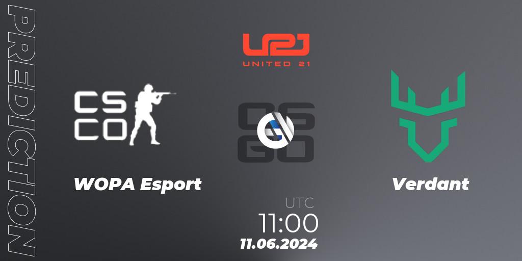 WOPA Esport - Verdant: прогноз. 11.06.2024 at 11:00, Counter-Strike (CS2), United21 Season 16