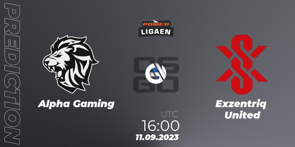 Alpha Gaming - Exzentriq United: прогноз. 11.09.2023 at 18:00, Counter-Strike (CS2), POWER Ligaen Season 24 Finals