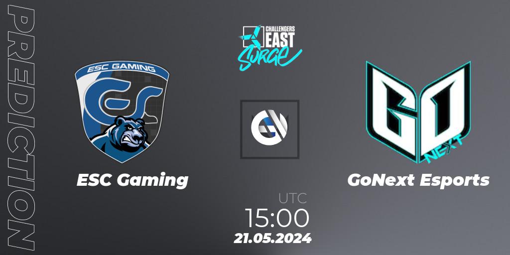 ESC Gaming - GoNext Esports: прогноз. 21.05.2024 at 15:00, VALORANT, VALORANT Challengers 2024 East: Surge Split 2