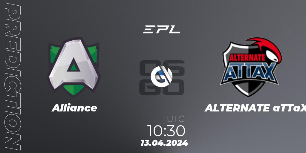 Alliance - ALTERNATE aTTaX: прогноз. 13.04.24, CS2 (CS:GO), European Pro League Season 15