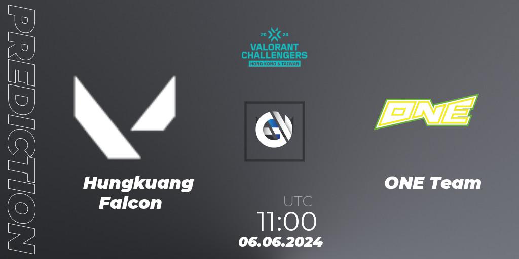 Hungkuang Falcon - ONE Team: прогноз. 06.06.2024 at 11:00, VALORANT, VALORANT Challengers Hong Kong and Taiwan 2024: Split 2