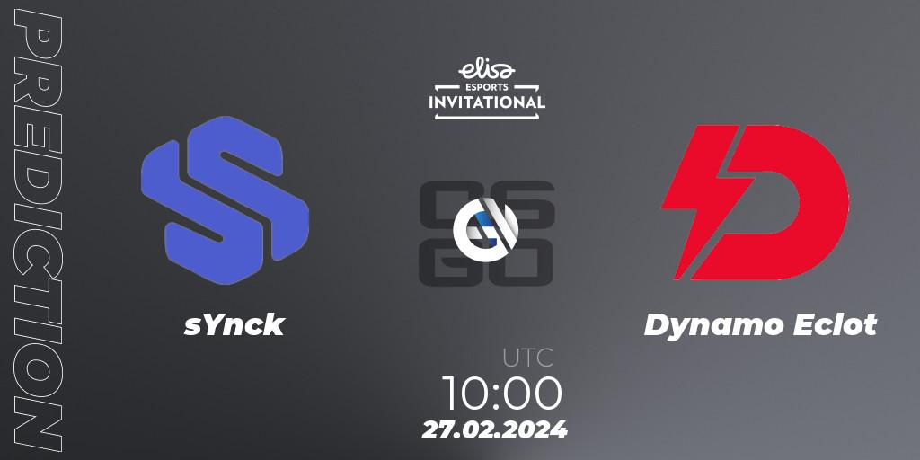 sYnck - Dynamo Eclot: прогноз. 27.02.24, CS2 (CS:GO), Elisa Invitational Spring 2024 Contenders