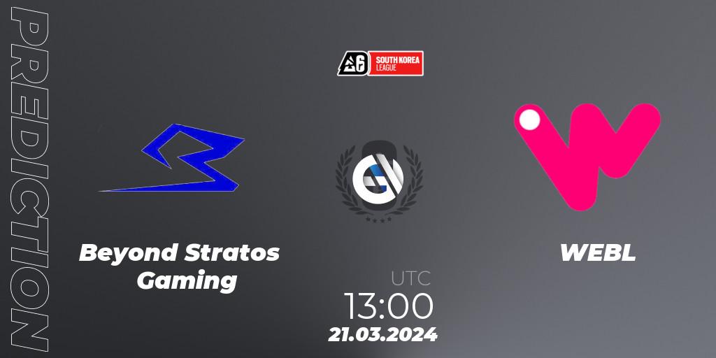 Beyond Stratos Gaming - WEBL: прогноз. 21.03.2024 at 13:00, Rainbow Six, South Korea League 2024 - Stage 1