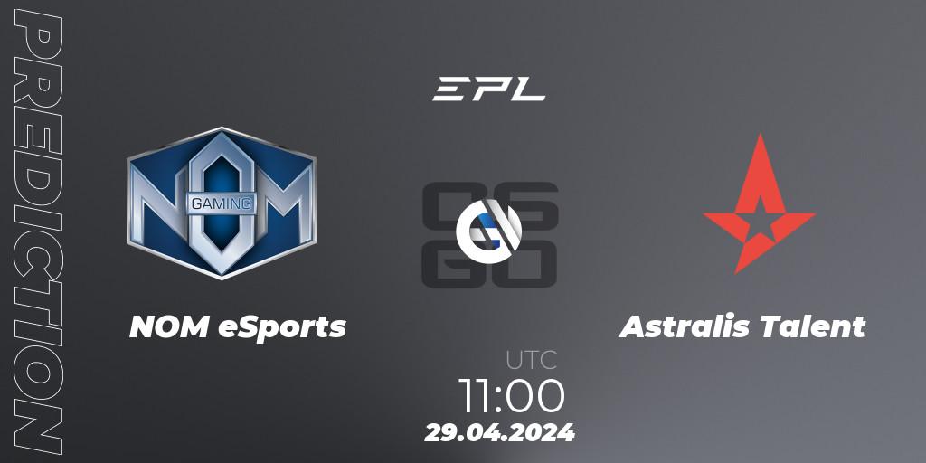 NOM eSports - Astralis Talent: прогноз. 29.04.2024 at 11:00, Counter-Strike (CS2), European Pro League Season 17: Division 2