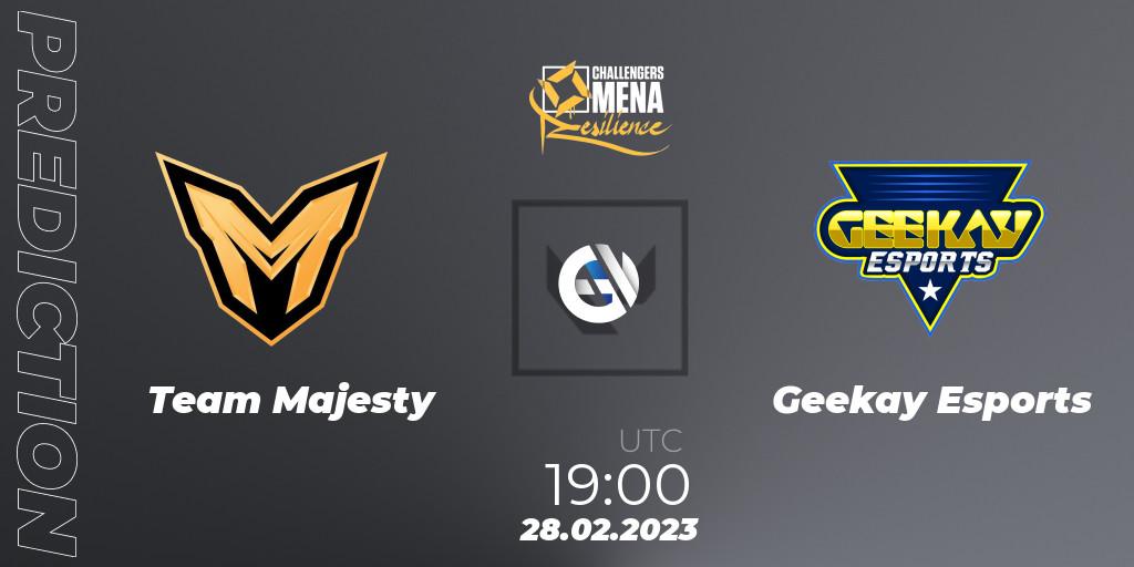 Team Majesty - Geekay Esports: прогноз. 28.02.2023 at 18:00, VALORANT, VALORANT Challengers 2023 MENA: Resilience Split 1 - Levant and North Africa