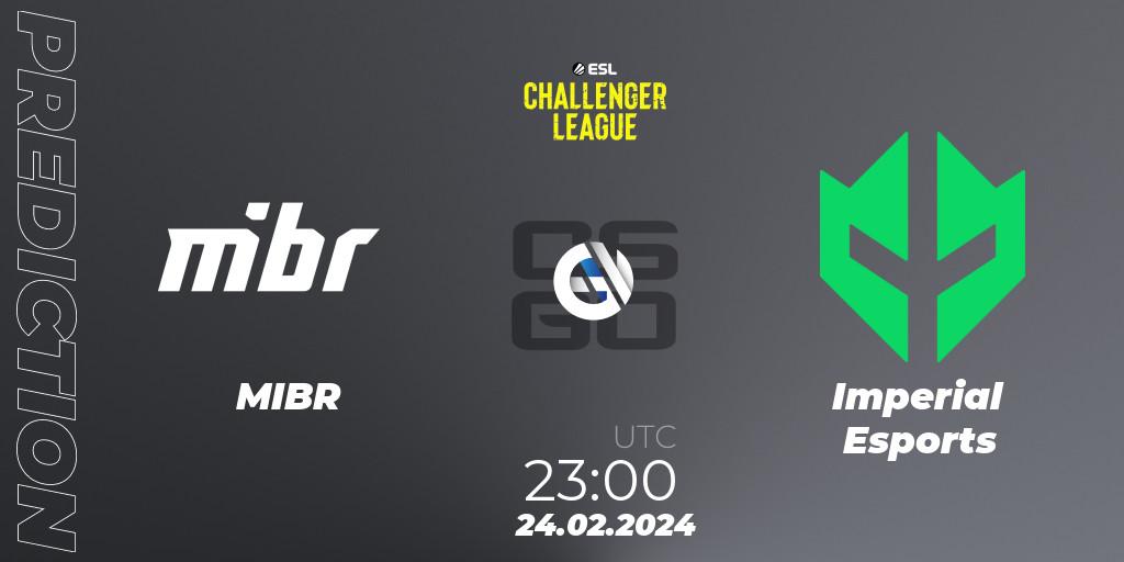 MIBR - Imperial Esports: прогноз. 24.02.2024 at 23:00, Counter-Strike (CS2), ESL Challenger League Season 47: South America