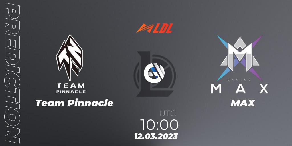 Team Pinnacle - MAX: прогноз. 12.03.2023 at 11:40, LoL, LDL 2023 - Regular Season
