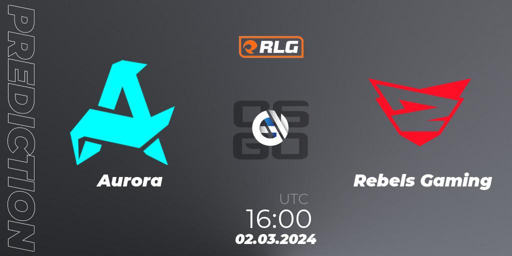 Aurora - Rebels Gaming: прогноз. 02.03.2024 at 16:00, Counter-Strike (CS2), RES European Series #1