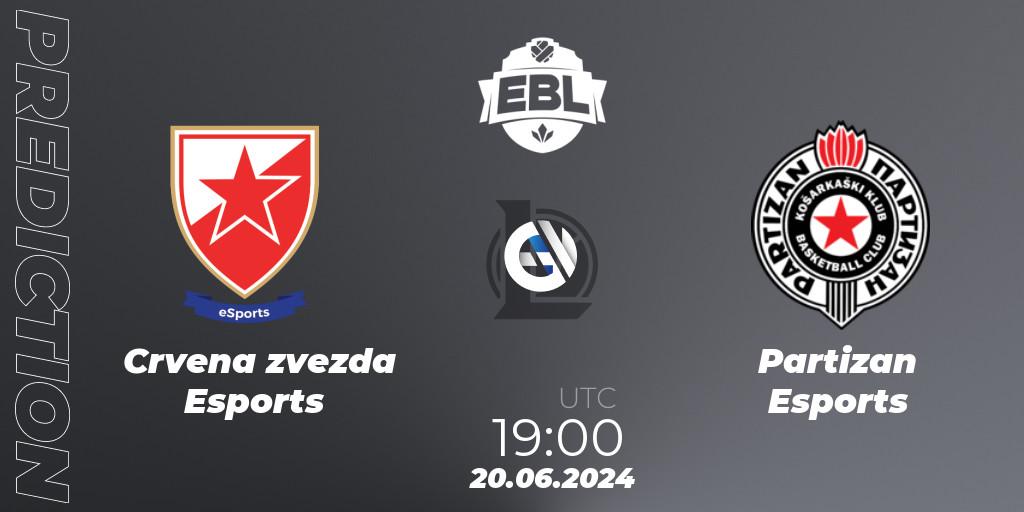 Crvena zvezda Esports - Partizan Esports: прогноз. 20.06.2024 at 19:00, LoL, Esports Balkan League Season 15