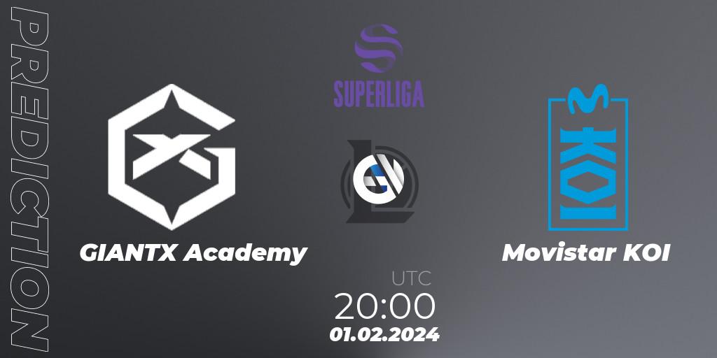 GIANTX Academy - Movistar KOI: прогноз. 01.02.2024 at 20:00, LoL, Superliga Spring 2024 - Group Stage