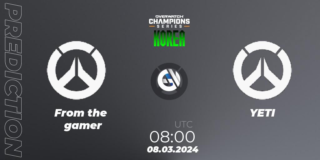 From The Gamer - YETI: прогноз. 07.04.2024 at 08:00, Overwatch, Overwatch Champions Series 2024 - Stage 1 Korea
