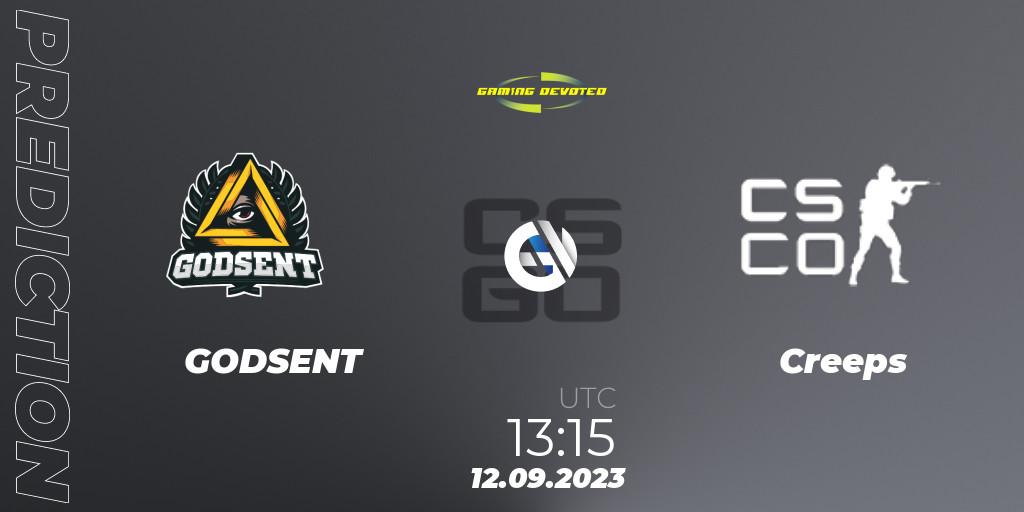 GODSENT - Creeps: прогноз. 12.09.2023 at 13:15, Counter-Strike (CS2), Gaming Devoted Become The Best