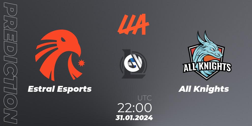 Estral Esports - All Knights: прогноз. 31.01.24, LoL, LLA 2024 Opening Group Stage