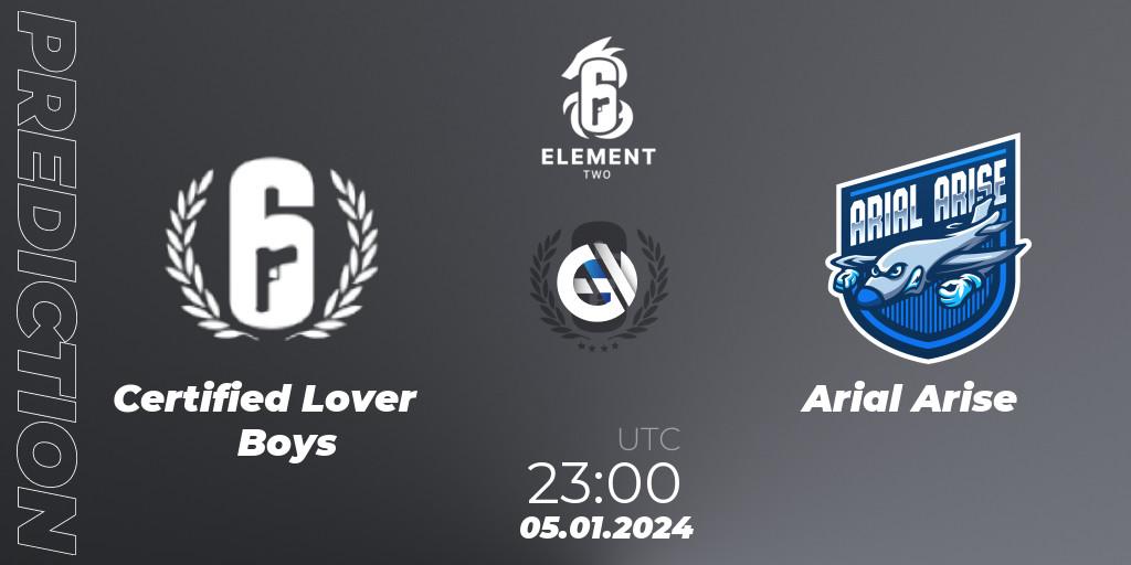 Certified Lover Boys - Arial Arise: прогноз. 05.01.2024 at 23:00, Rainbow Six, ELEMENT TWO