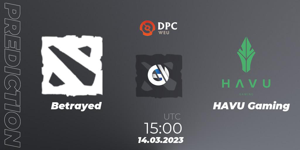 Betrayed - HAVU Gaming: прогноз. 14.03.2023 at 15:06, Dota 2, DPC WEU 2023 Tour 2: Open Qualifier #1
