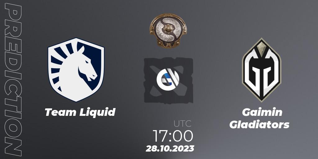 Team Liquid - Gaimin Gladiators: прогноз. 28.10.23, Dota 2, The International 2023