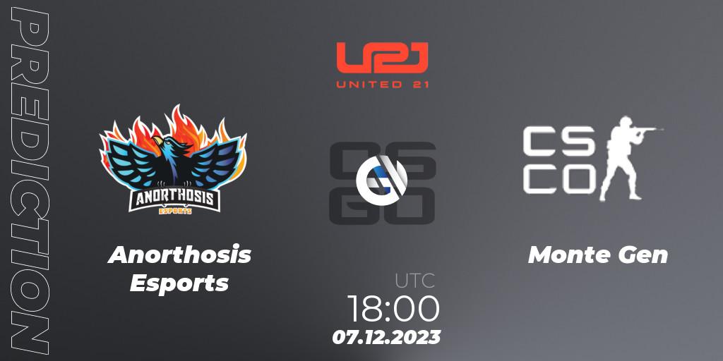 Anorthosis Esports - Monte Gen: прогноз. 07.12.2023 at 18:00, Counter-Strike (CS2), United21 Season 8: Division 2