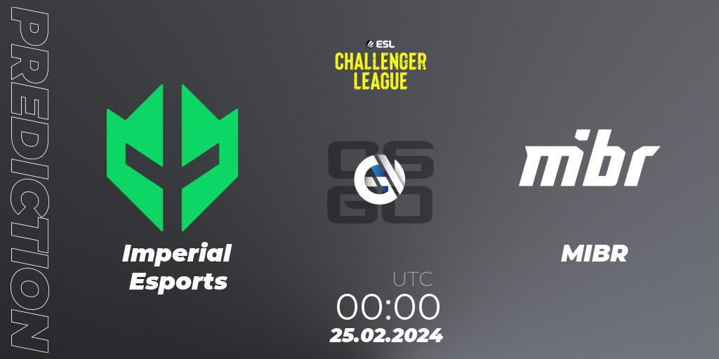 Imperial Esports - MIBR: прогноз. 25.02.2024 at 00:00, Counter-Strike (CS2), ESL Challenger League Season 47: South America