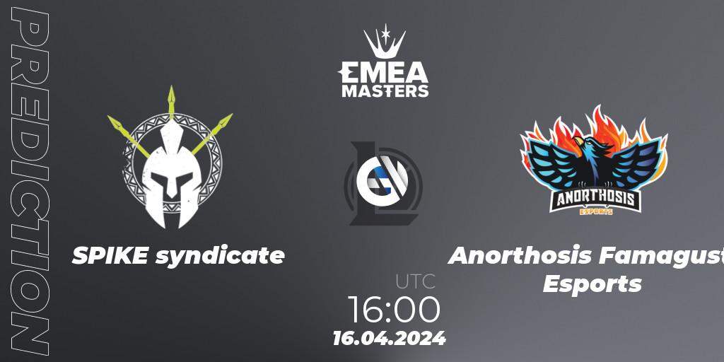 SPIKE syndicate - Anorthosis Famagusta Esports: прогноз. 16.04.24, LoL, EMEA Masters Spring 2024 - Play-In