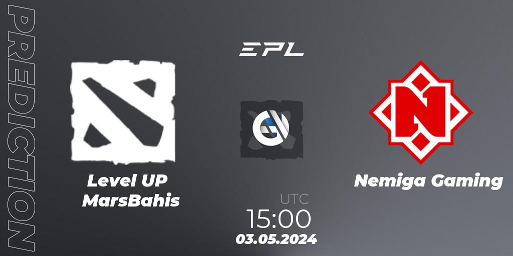 Level UP MarsBahis - Nemiga Gaming: прогноз. 03.05.2024 at 15:00, Dota 2, European Pro League Season 18