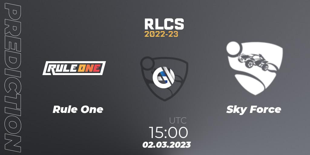 Rule One - Sky Force: прогноз. 02.03.2023 at 15:00, Rocket League, RLCS 2022-23 - Winter: Middle East and North Africa Regional 3 - Winter Invitational