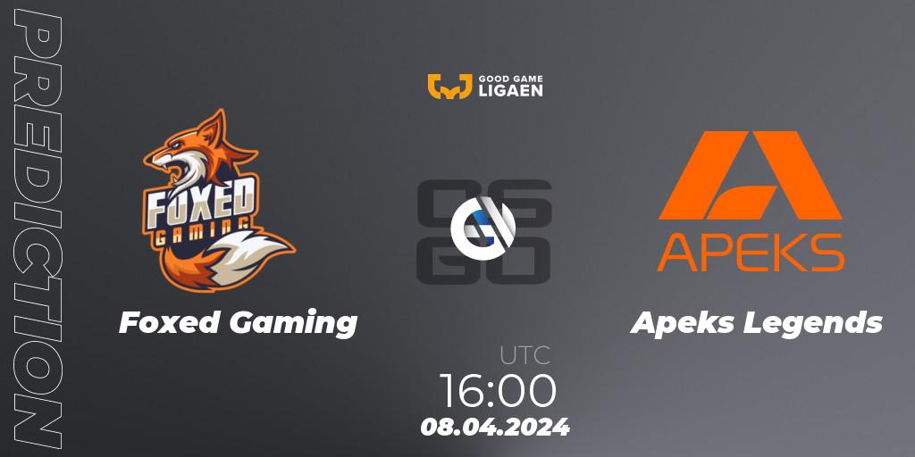 Foxed Gaming - Apeks Legends: прогноз. 08.04.2024 at 16:00, Counter-Strike (CS2), Good Game-ligaen Spring 2024