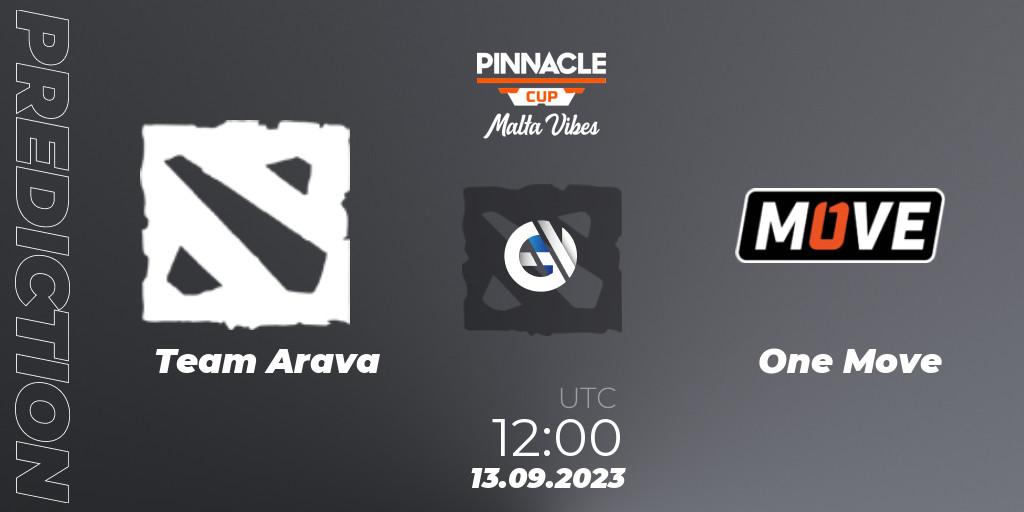 Team Arava - One Move: прогноз. 13.09.2023 at 12:03, Dota 2, Pinnacle Cup: Malta Vibes #3