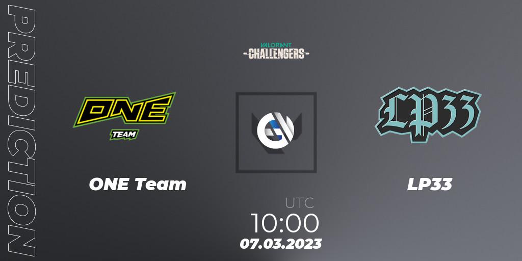 ONE Team - LP33: прогноз. 07.03.2023 at 10:00, VALORANT, VALORANT Challengers 2023: Hong Kong and Taiwan Split 1