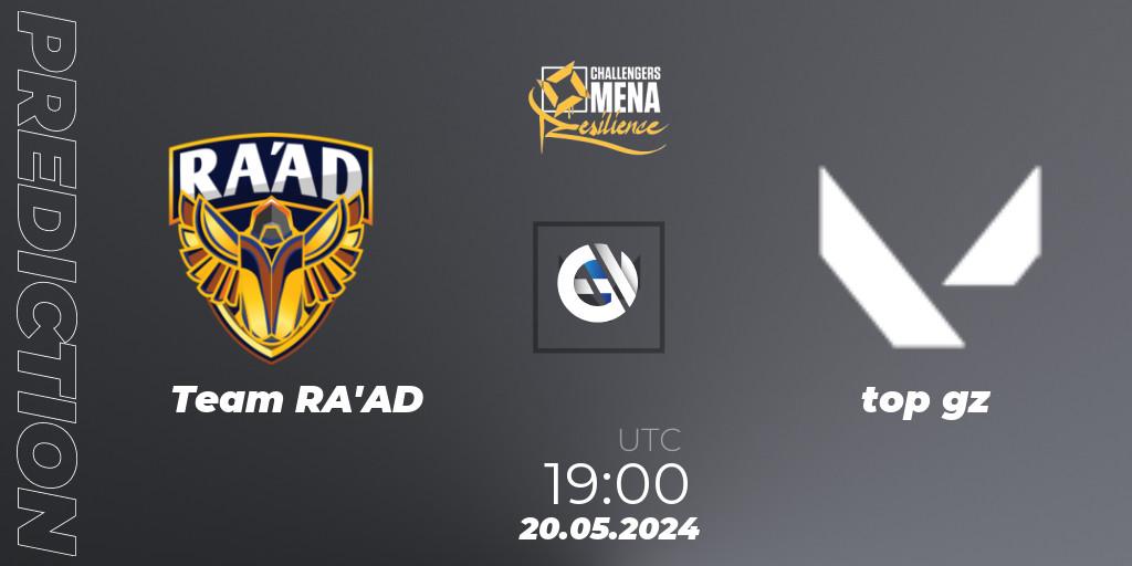 Team RA'AD - top gz: прогноз. 20.05.2024 at 19:00, VALORANT, VALORANT Challengers 2024 MENA: Resilience Split 2 - Levant and North Africa