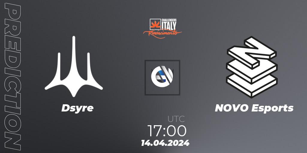 Dsyre - NOVO Esports: прогноз. 14.04.2024 at 16:00, VALORANT, VALORANT Challengers 2024 Italy: Rinascimento Split 1