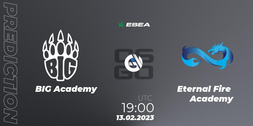 BIG Academy - Eternal Fire Academy: прогноз. 13.02.2023 at 19:00, Counter-Strike (CS2), ESEA Season 44: Advanced Division - Europe