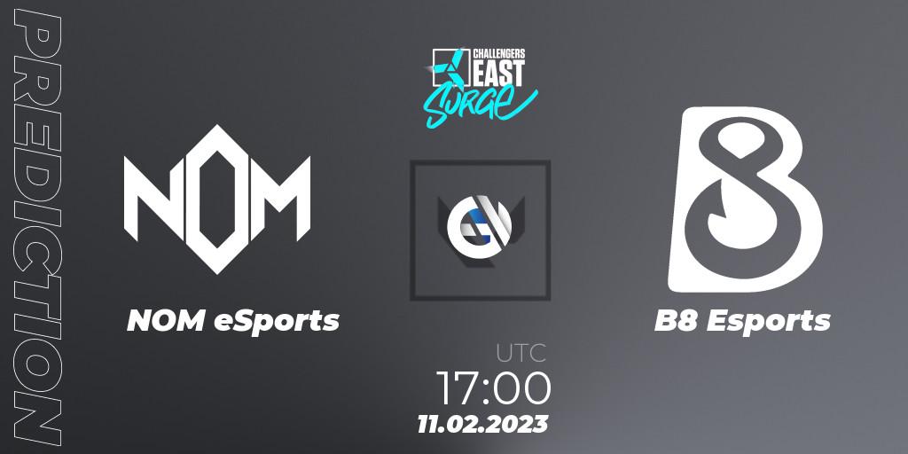 NOM eSports - B8 Esports: прогноз. 11.02.2023 at 17:00, VALORANT, VALORANT Challengers 2023 East: Surge Split 1
