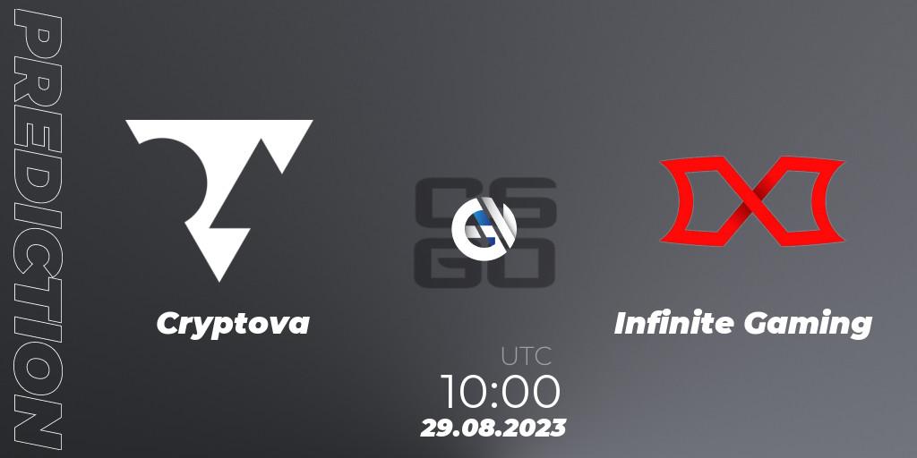 Cryptova - Infinite Gaming: прогноз. 29.08.23, CS2 (CS:GO), OFK BGD Esports Series #1: Balkan Closed Qualifier