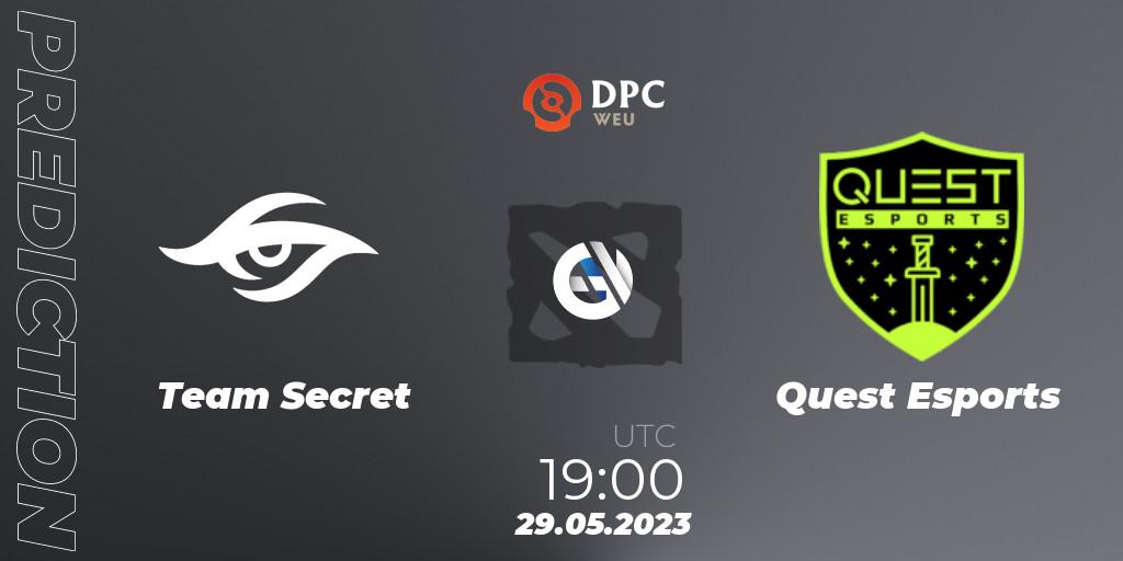 Team Secret - PSG Quest: прогноз. 29.05.23, Dota 2, DPC 2023 Tour 3: WEU Division I (Upper)