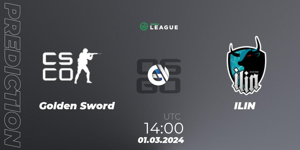 Golden Sword - ILIN: прогноз. 01.03.2024 at 14:00, Counter-Strike (CS2), ESEA Season 48: Advanced Division - Europe