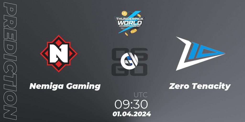 Nemiga Gaming - Zero Tenacity: прогноз. 01.04.24, CS2 (CS:GO), Thunderpick World Championship 2024: European Series #1