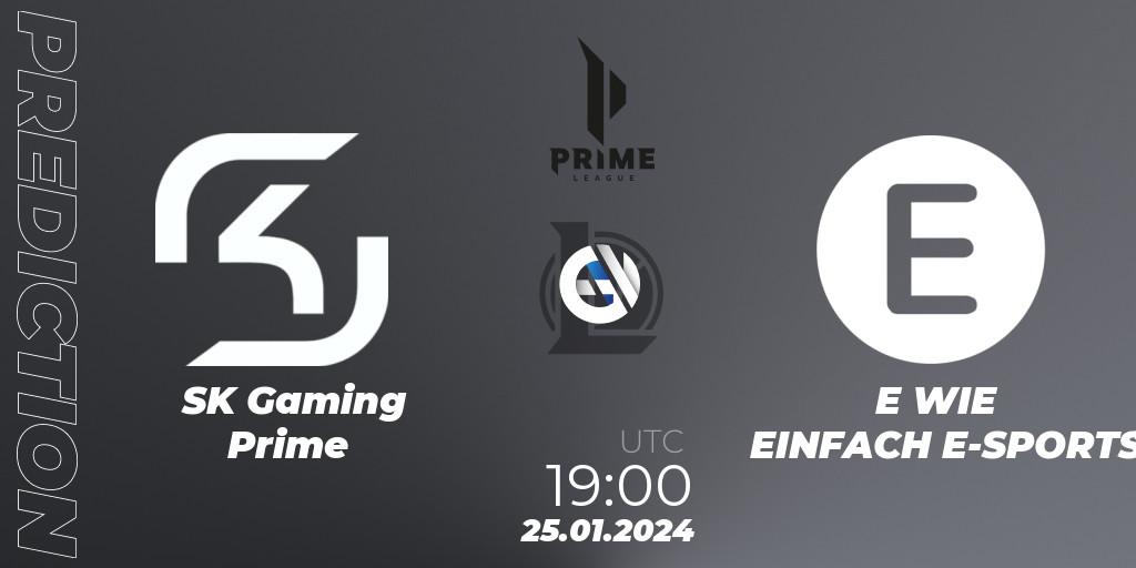 SK Gaming Prime - E WIE EINFACH E-SPORTS: прогноз. 25.01.2024 at 19:00, LoL, Prime League Spring 2024 - Group Stage