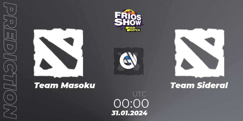 Team Masoku - Team Sideral: прогноз. 31.01.2024 at 00:00, Dota 2, Frios Show 2
