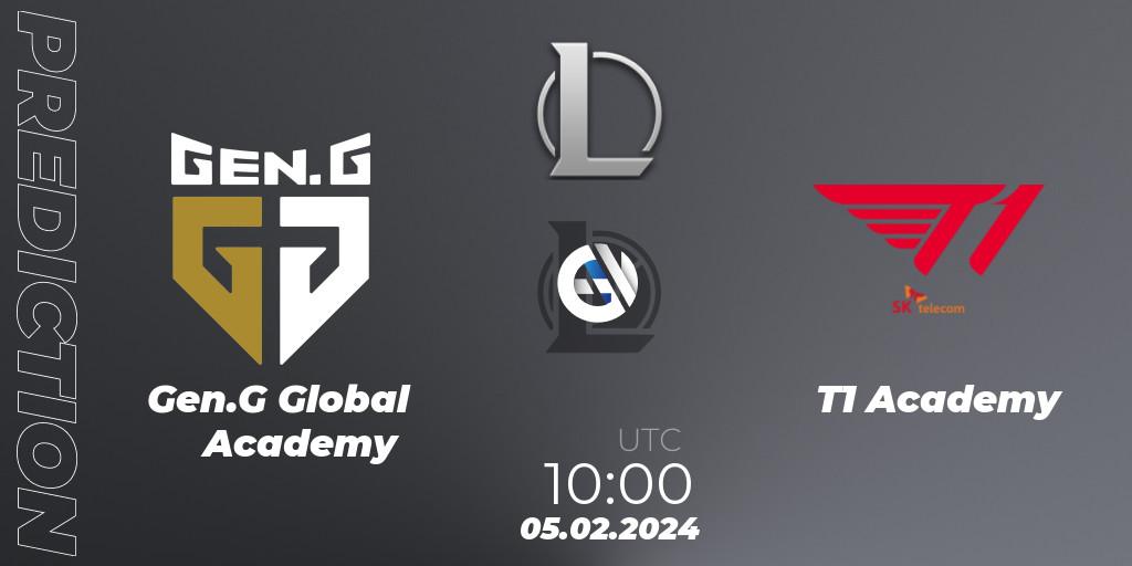 Gen.G Global Academy - T1 Academy: прогноз. 05.02.2024 at 10:00, LoL, LCK Challengers League 2024 Spring - Group Stage