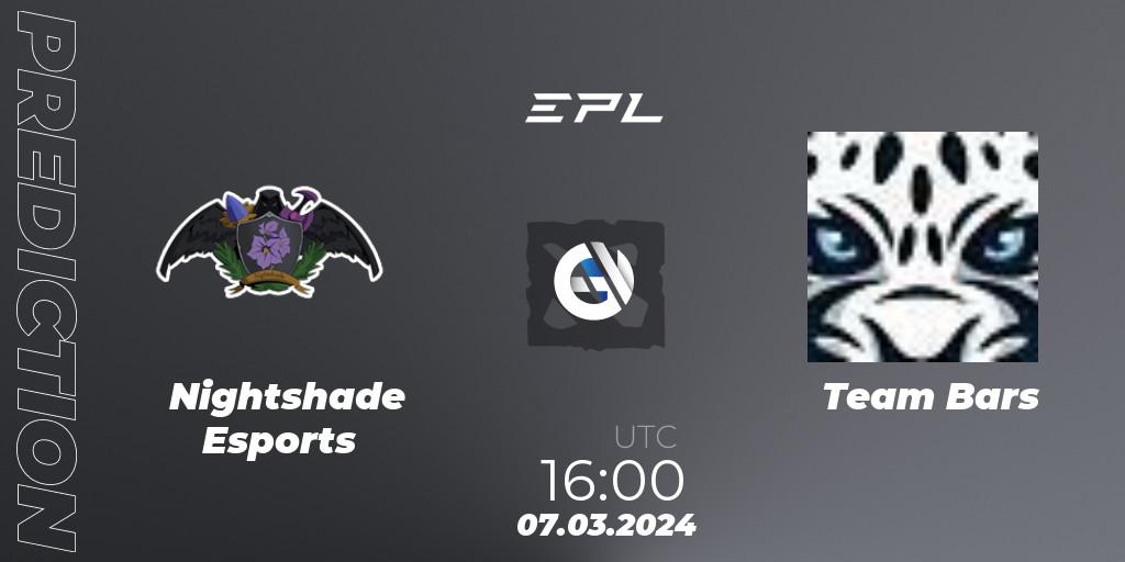 Nightshade Esports - Team Bars: прогноз. 07.03.2024 at 16:00, Dota 2, European Pro League Season 17: Division 2