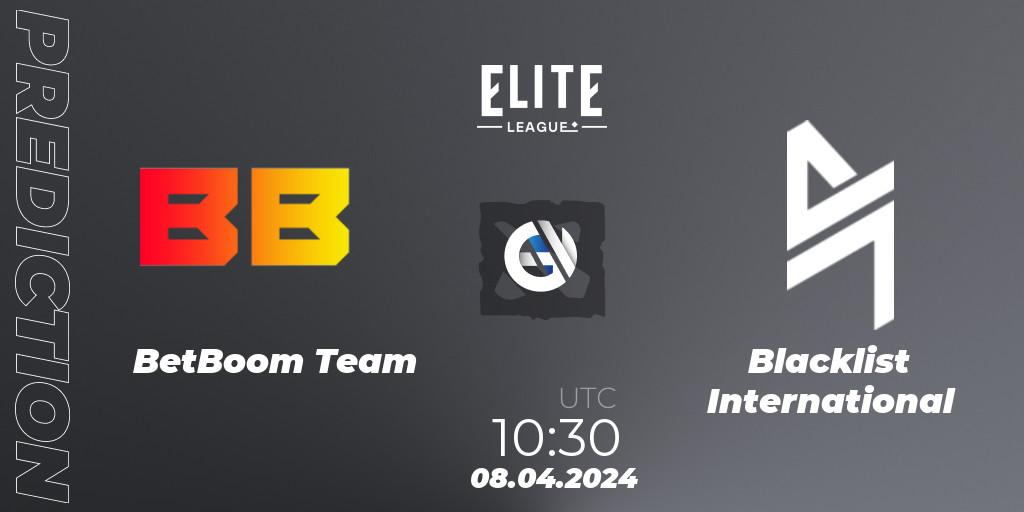 BetBoom Team - Blacklist International: прогноз. 08.04.24, Dota 2, Elite League: Round-Robin Stage