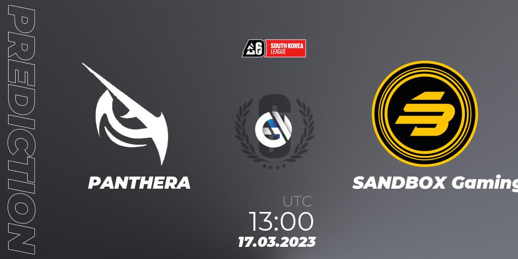 PANTHERA - SANDBOX Gaming: прогноз. 17.03.2023 at 13:00, Rainbow Six, South Korea League 2023 - Stage 1