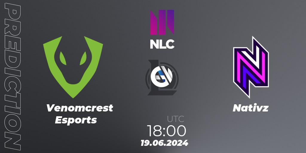 Venomcrest Esports - Nativz: прогноз. 19.06.2024 at 18:00, LoL, NLC 1st Division Summer 2024