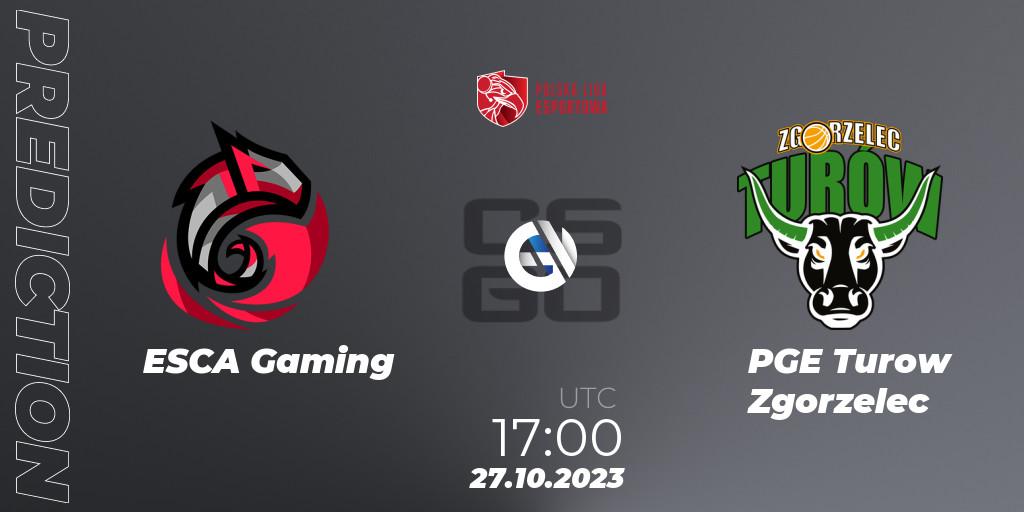 ESCA Gaming - PGE Turow Zgorzelec: прогноз. 27.10.23, CS2 (CS:GO), Polska Liga Esportowa 2023: Split #3