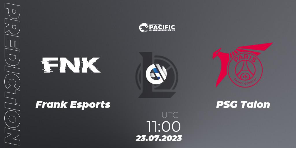 Frank Esports - PSG Talon: прогноз. 23.07.2023 at 11:00, LoL, PACIFIC Championship series Group Stage