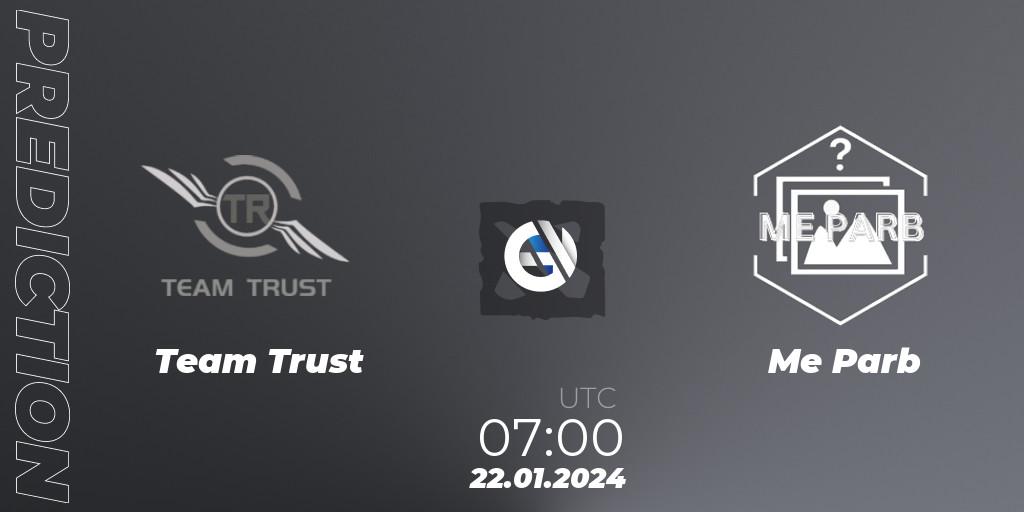 Team Trust - Me Parb: прогноз. 03.02.2024 at 05:14, Dota 2, New Year Cup 2024