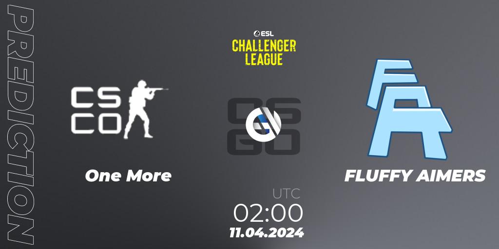 One More - FLUFFY AIMERS: прогноз. 11.04.2024 at 02:00, Counter-Strike (CS2), ESL Challenger League Season 47: North America